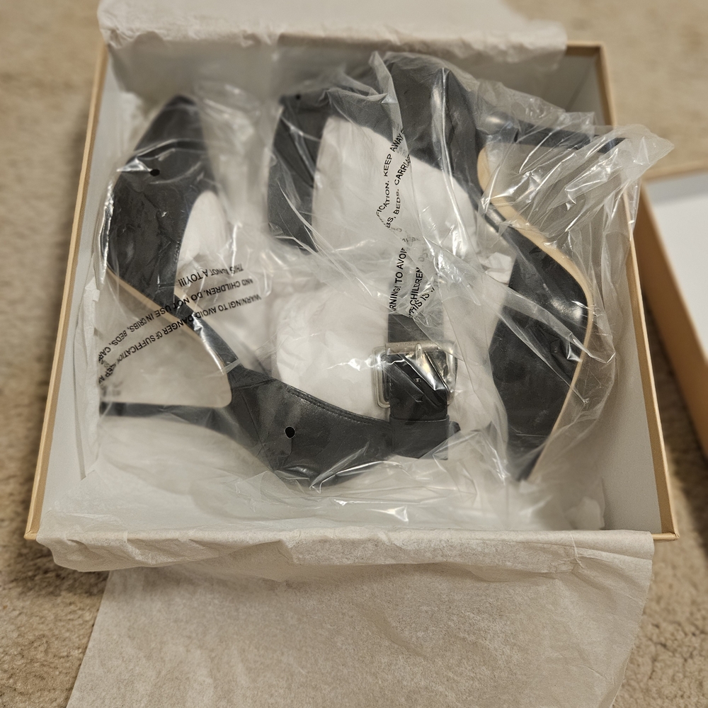 Michael Kors Brinkley Black Stiletto Heels with Ankle Strap - Picture 3 of 4